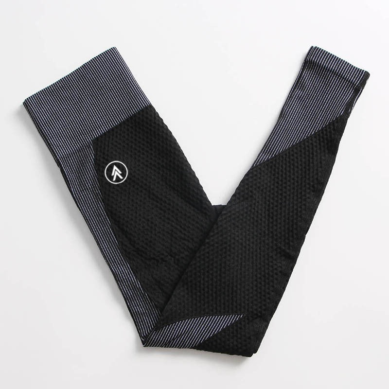 Black/Gray Snatched Leggings for Women