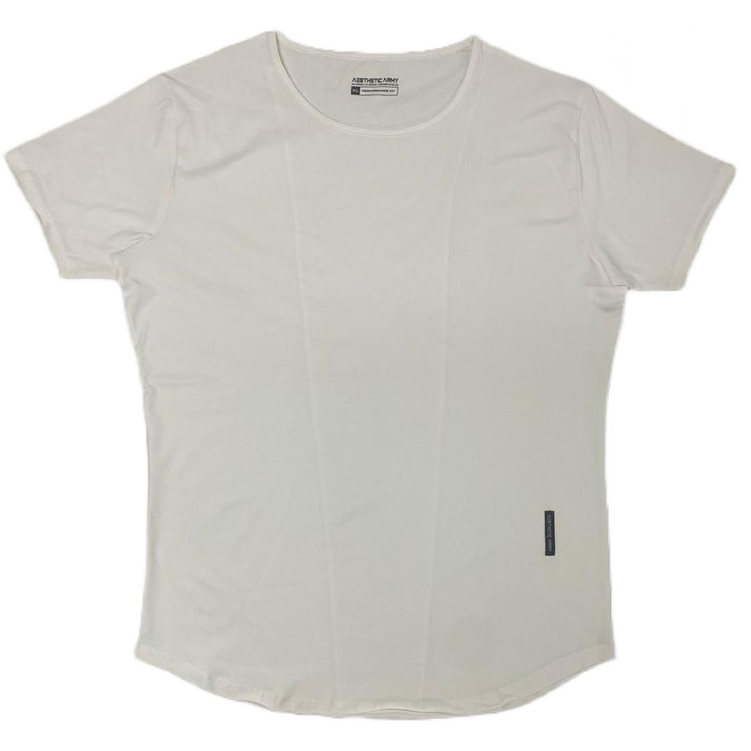 White Performance Scoop Neck Tee