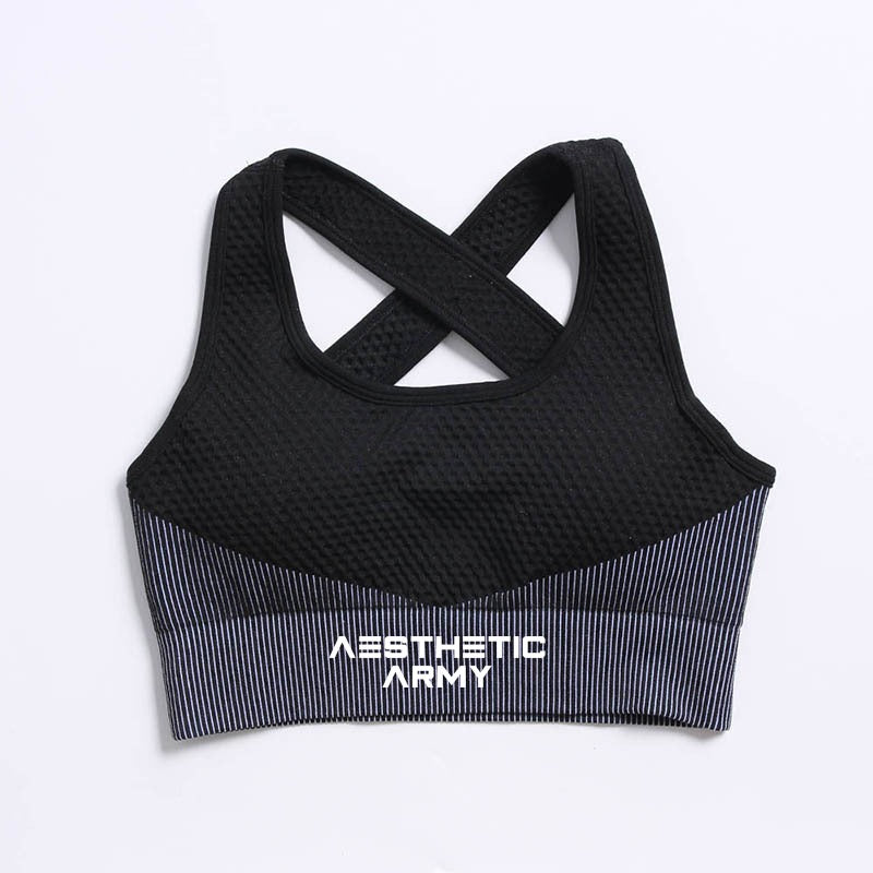 Black/Gray Snatched Bra