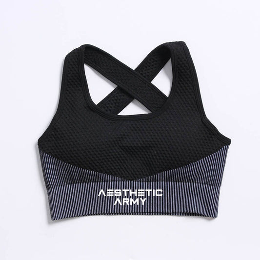 Black/Gray Snatched Bra