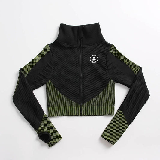 Black/Green Snatched Jacket